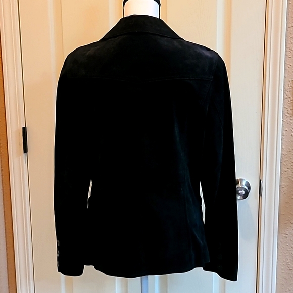 Mark Alan Rhinestone studded Genuine Black Suede Blazer - Picture 6 of 14